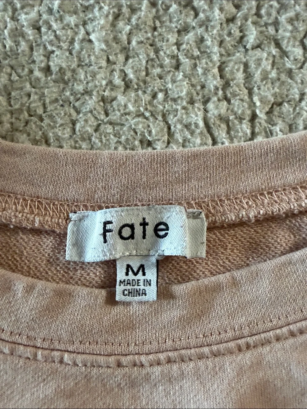 Fate Colorblock Scoop Neck Sweater in Pink, Orange, Yellow and Cream 100% Cotton